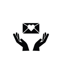 Sticker - hand holding latter icon, vector best flat icon.