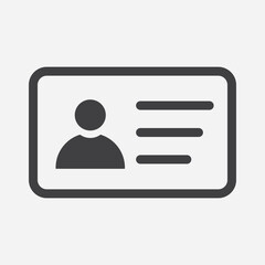 Poster - Id card icon in flat style. Identity card vector illustration isolated on white background for Driver licence. eps 10