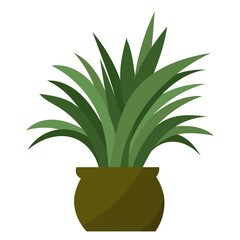 Sticker - plant in a pot, on a white background in a flat style, isolated