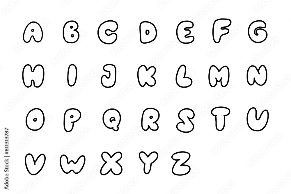 Image vectorielle Stock Irregular shapes black english latin abc ...