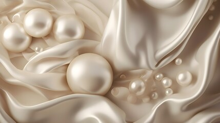 Wall Mural - A sublime ımage of a luxurious silk and foil pearl background
