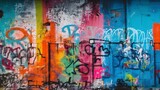 Fototapeta Paryż - Vibrant Graffiti Wall Texture