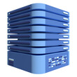 3D server icon. Computer server 3d render icon. Cloud computing. 3d render illustration