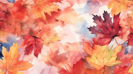 autumn leaves watercolor texture