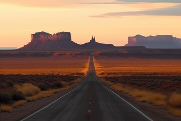 Wall Mural - road trip across the united states, with different landscapes and landmarks in each state, created with generative ai