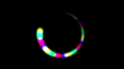 Wall Mural - Circling colorful arc motion graphics with plain black background