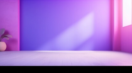 Poster - Round podium with purple color background for cosmetic product presentation, Mockup scene., AI generated.