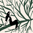 © ADDICTIVE STOCK - Illustration of dreaming woman sitting on tree branch