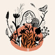 © ADDICTIVE STOCK - Illustration of female in linear plants