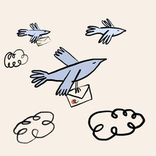 Cute Image Of Birds With Letters