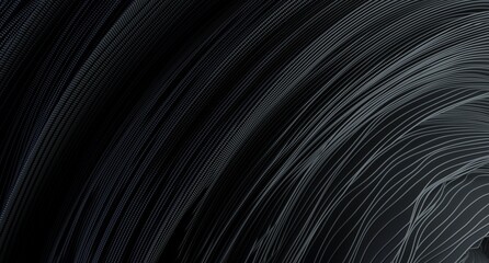 Poster - 3d render of abstract detailed shape. Black futuristic background.