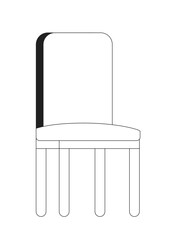 Poster - Comfortable chair monochrome flat vector object. Patio seating furniture. Living room sitting. Editable black and white thin line icon. Simple cartoon clip art spot illustration for web graphic design