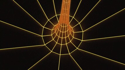 Poster - sci-fi futuristic tunnel wave background animation. 3d rendering and 4k video