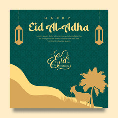 Wall Mural - eid al adha themed social media post template