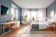 © Elya.Q - Bedroom in scandinavian style. Generative AI