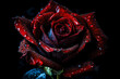 Beautiful atmospheric rose on a dark background created with Generative AI technology