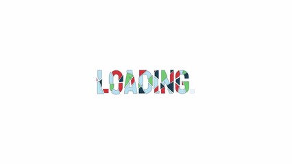 Fototapete - Shattered colorful loader animation. Broken in peaces. Text message 4K video footage on white background. Colorful loading progress indicator with alpha channel transparency for UI, UX web design