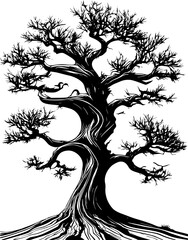 Canvas Print - tree silhouette vector