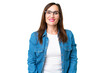 © luismolinero - Middle age woman over isolated chroma key background with glasses and happy