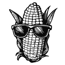 Corn Wearing Sunglasses Sketch