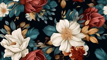 Seamless Floral Pattern With Dainty Flowers And Bold Blooms