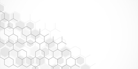 Abstract design element with geometric background of hexagons shape pattern