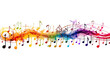 © Perfect PNG - frame border of rainbow-colored musical notes, generative ai