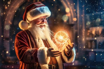 Santa Claus creating christmas happiness - Illustration created with generative ai