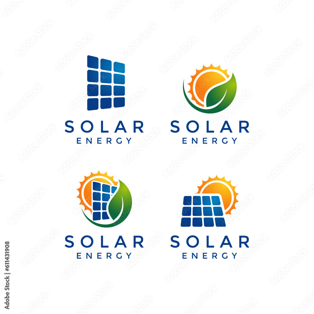 Sun Solar Energy Logo Design Template Stock Vector | Adobe Stock
