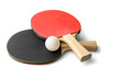 Pair of table tennis paddle and ball isolated on a white background