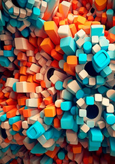 Wall Mural - abstract background made of colorful cubes