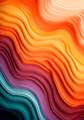 Wall Mural - abstract colorful background, Bright Multicolored 3D Wave Background