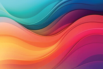 colorful wavy background with paper cut style
