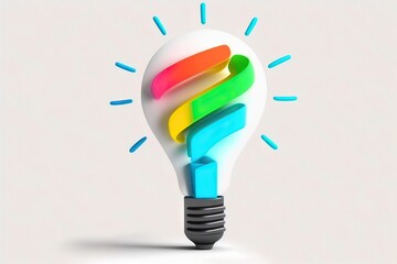 Canvas Print - Idea lightbulb on white background