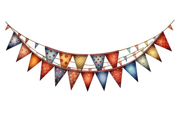 Poster - holiday flags isolated on white background. Generated by AI.