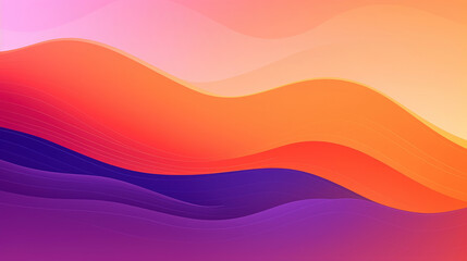 Wall Mural - abstract purple and orange waves, abstract desert sunset. generative ai