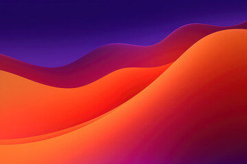 Wall Mural - abstract purple and orange waves, abstract desert sunset. generative ai