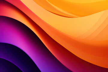Wall Mural - abstract background with yellow, orange and purple waves. generative ai