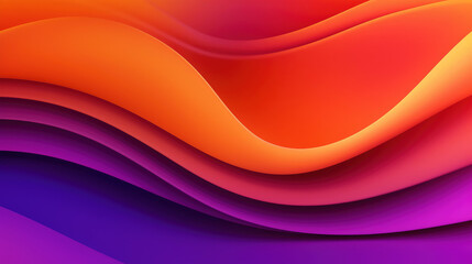 Wall Mural - abstract purple and orange waves background for design or presentation. generative ai