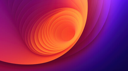 Wall Mural - abstract spiral circles background with orange and purple colors. generative ai