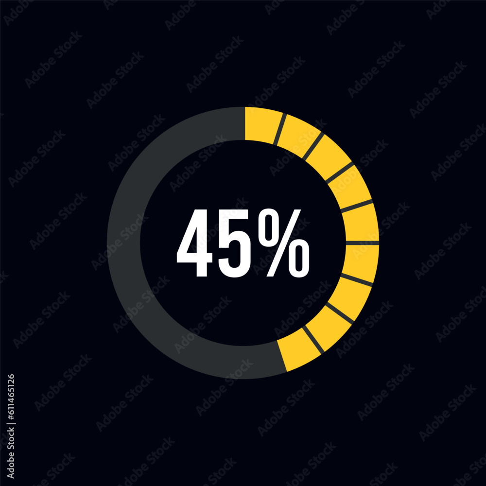 Circle Diagram Pie Charts Infographic Elements. Loading Progress Vector illustration