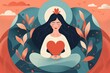vector illustration depicting the importance of selfcare for mental health. Generative AI