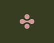 Abstract balance harmony logo. Abstract yogi icon from rounded shapes. Guru logotype. Vector illustration.
