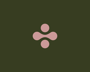 Poster - Abstract balance harmony logo. Abstract yogi icon from rounded shapes. Guru logotype. Vector illustration.