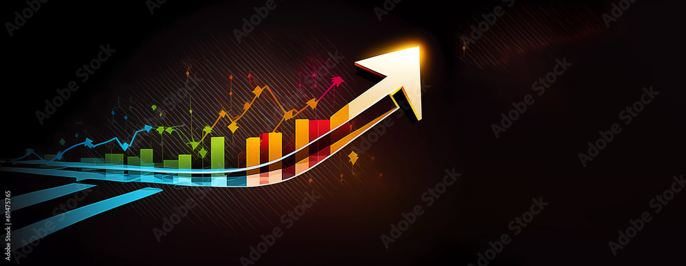 Economic growth chart. Banner. created by AI Stock Illustration | Adobe ...
