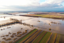Flooded Fields Flood After Dam Failure Aerial Generative Ai