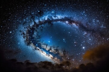 Wall Mural - Spiral Galaxy with Stars in the Sk. Generative AI