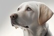 Close up of Labrador Retriever dog white background. Generative AI AIG16.