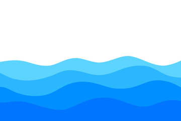 Wall Mural - blue wave water element vector with transparent background. curve border frame wallpaper presentatio