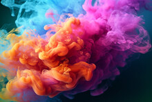 Vivid, Colorful Swirling Smoke Background, Fun, Life, Glory. Developed With Generative Ai